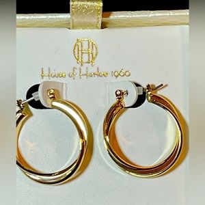 196 – house of Harlow, 1960 gold hoop earrings